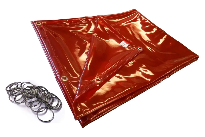 TUSKER INDUSTRIAL SAFETY Welding Curtain, Amber, PVC, 1.83 M x 1.83 M (6 ft. x 6 ft.) with Eyelets All Round and 51 mm Split Rings - Ready to hang