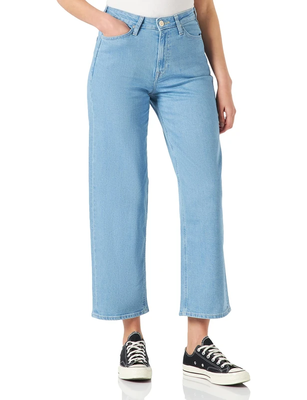 Lee Women's Wide Leg Straight Jeans, Bleu (Fernwood Light Ng), 31W x 31L