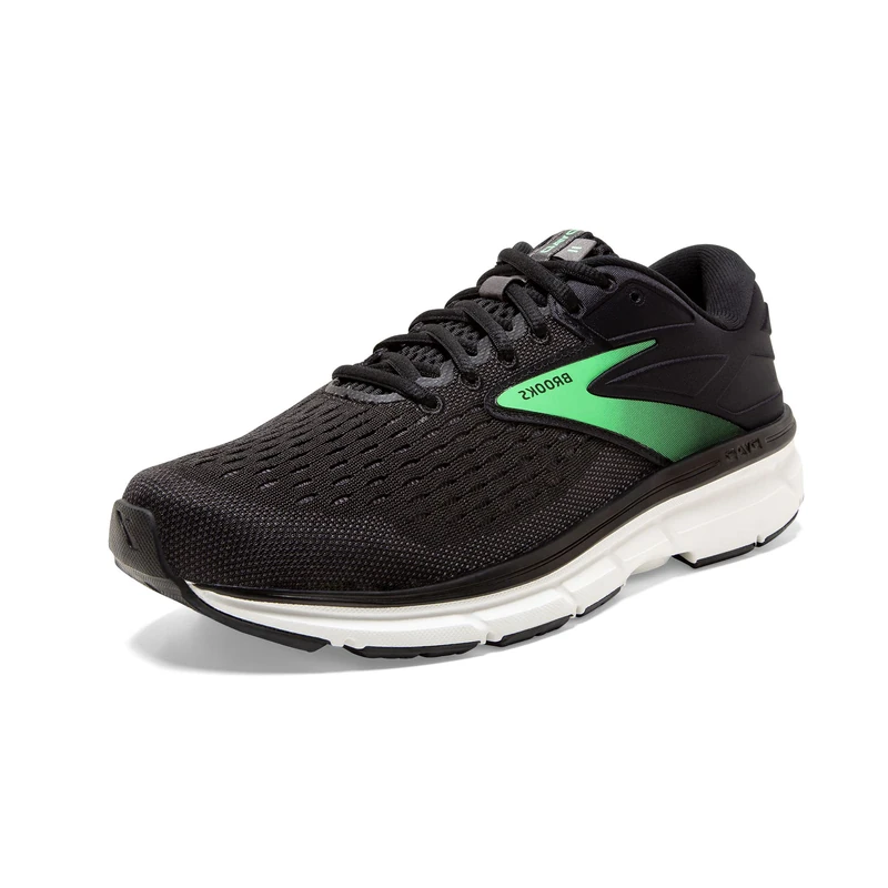 Brooks Women's Dyad 11 Running Shoe, Black/Ebony/Green, 6 UK, (39 EU)