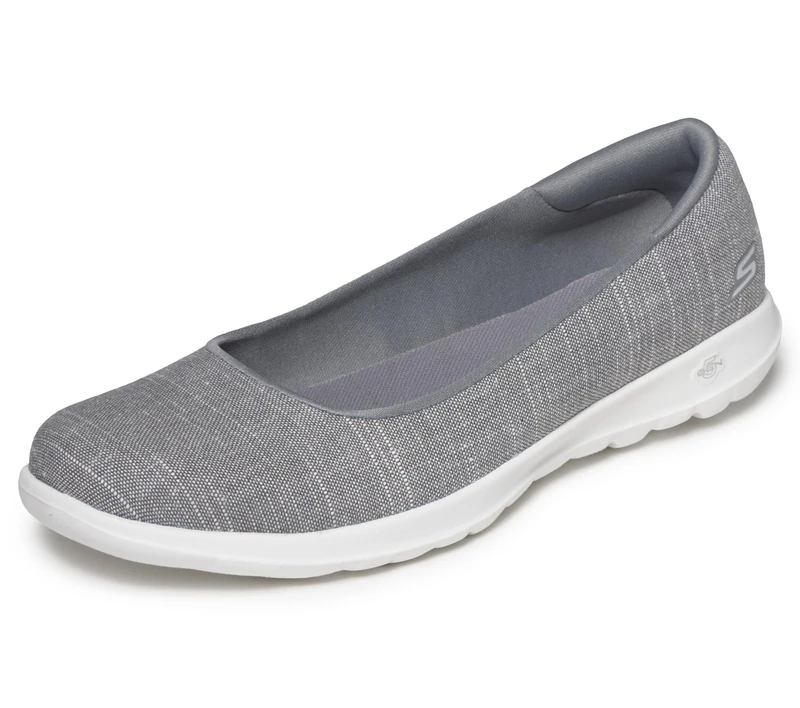 Skechers Women's Go Walk Lite-136001 Ballet Flat, Gray, 2 UK