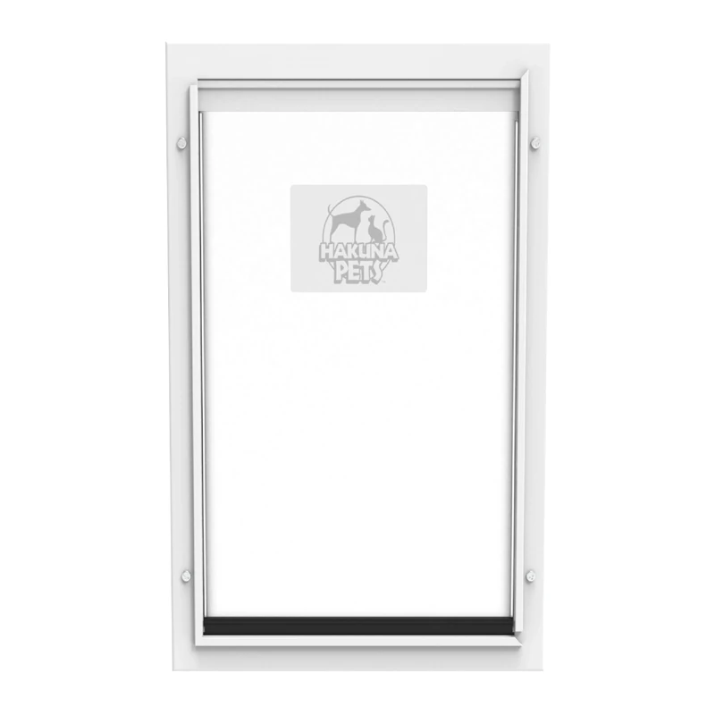 Hakuna Pets Deluxe Aluminum Extra Large Dog & Cat Pet Door with Locking Panel for Screens, Doors & Walls up to 2.8" Thick, for Pets up to 220 lb, White