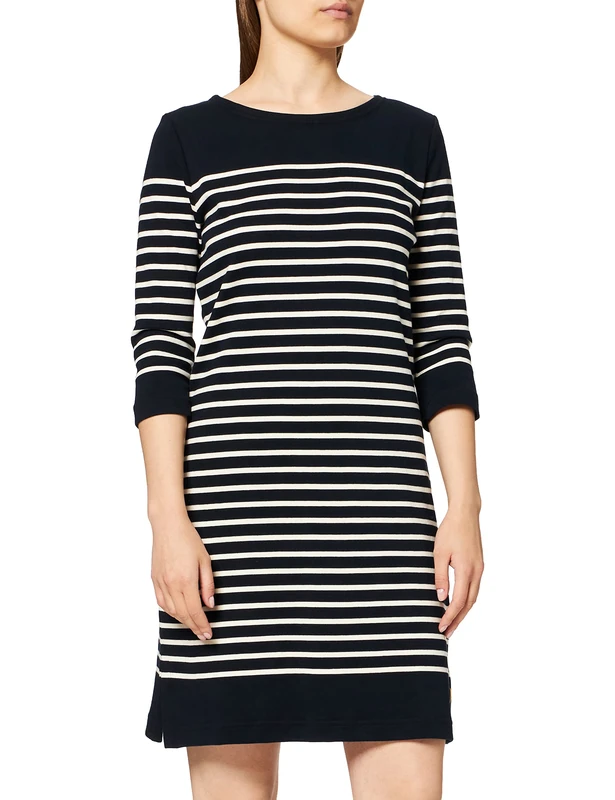 Armor Lux Women's ILE-tudy Dress, Multicolour (Rich Navy/Nature Bi5), Medium (Size: 2)
