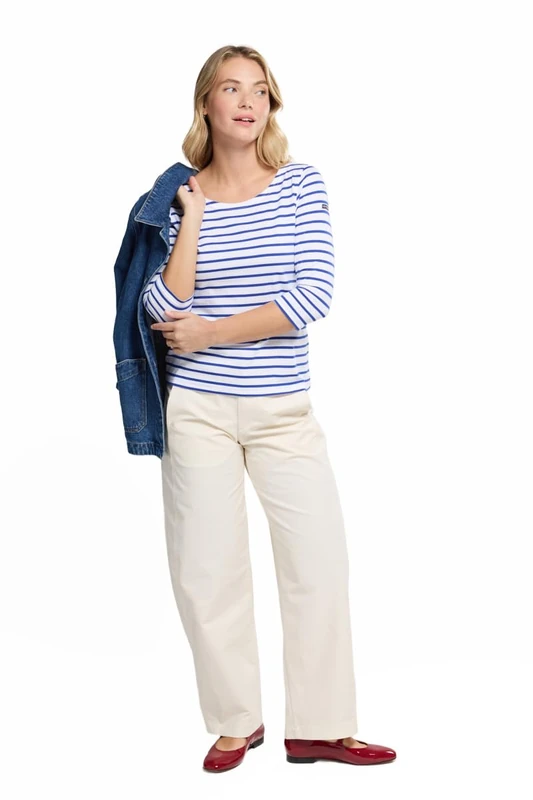 Armor Lux Women's Cap Coz T-Shirt Not Applicable, Multicolour (Blanc/Etoile Dw5), Large (Manufacturer Size: 3)