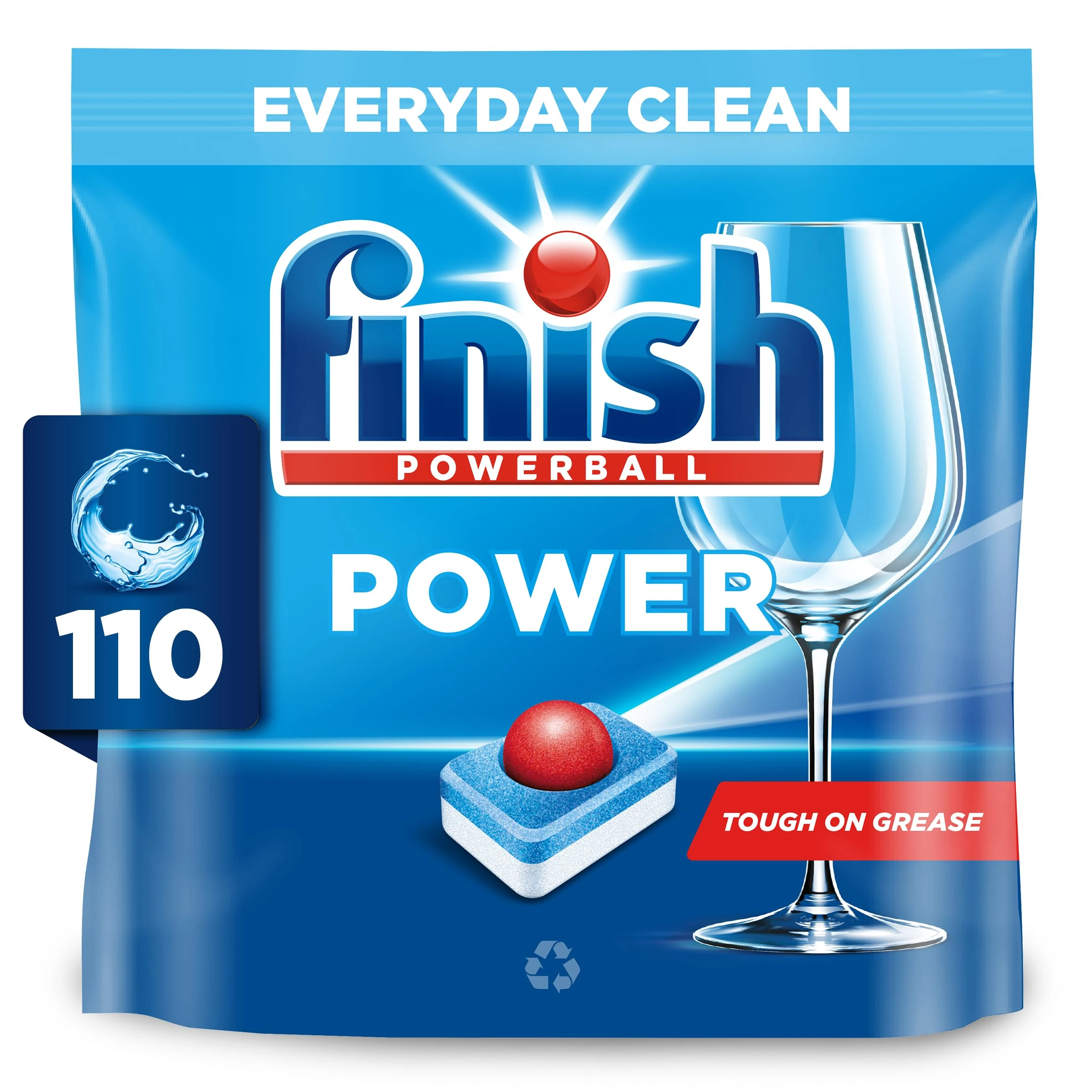 Finish Power Dishwasher Tablets, 110 Tabs, Fresh Scent, Everyday Clean and Shine