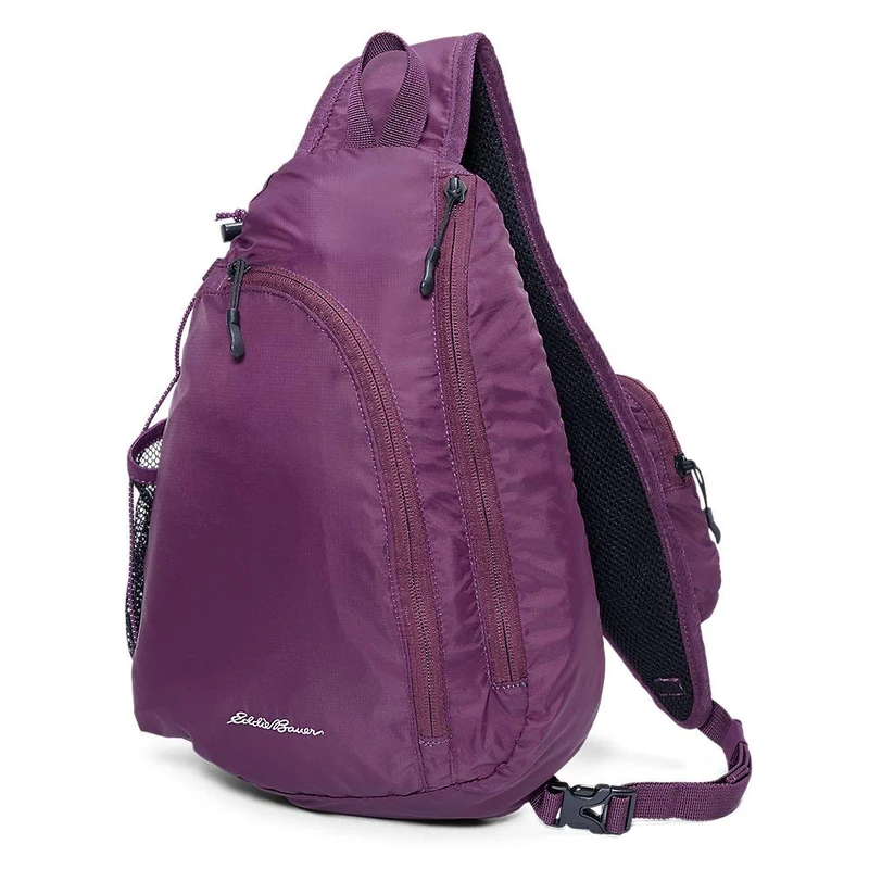 Eddie Bauer Unisex's Ripstop 8l Shoulder Sling Pack with Padded Air-mesh Adjustable Crossbody Strap-Dk Plum, ONE Size Regular