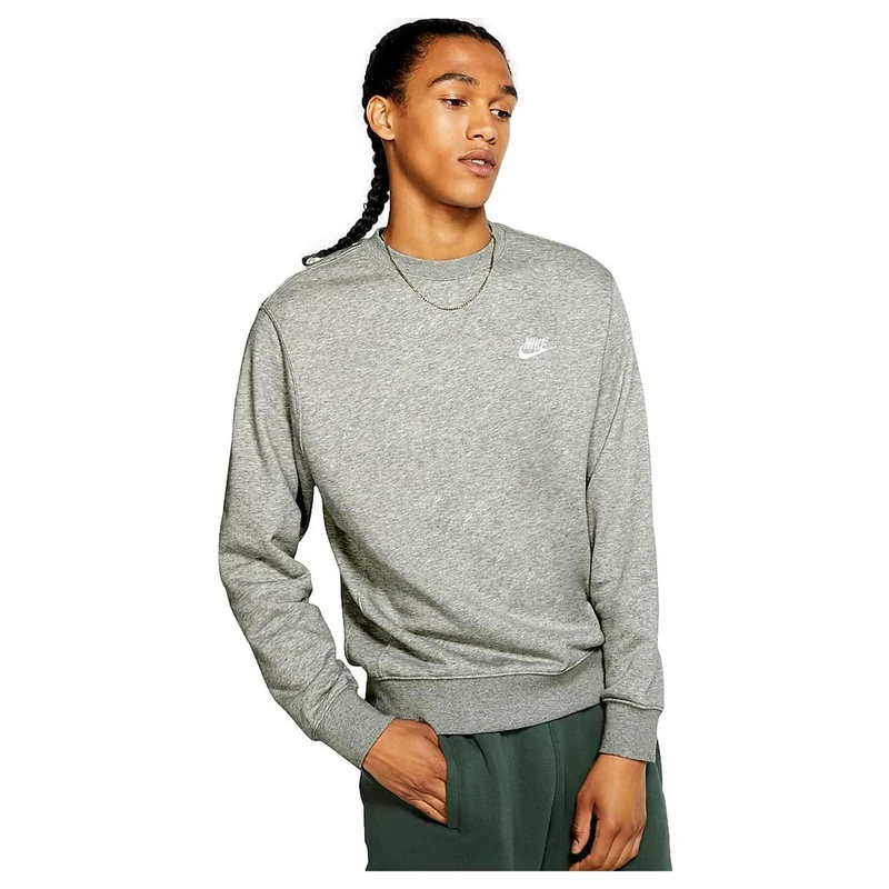 Nike BV2666 M NSW CLUB CRW FT Sweatshirt mens dk grey heather/white L
