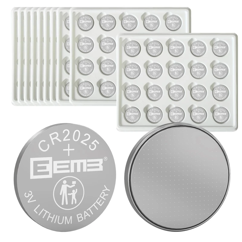 EEMB 200 PACK CR2025 Battery 3V Lithium Battery Button Coin Cell Batteries 2025 Battery for Key FOBs, calculators, Coin counters, Watches, Heart Rate Monitors, Glucose monitors and More
