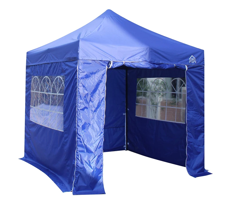 All Seasons Gazebos 2.5x2.5 Fully Waterproof Pop up Gazebo With 4 Zip up Sides and Accessories - Royal Blue