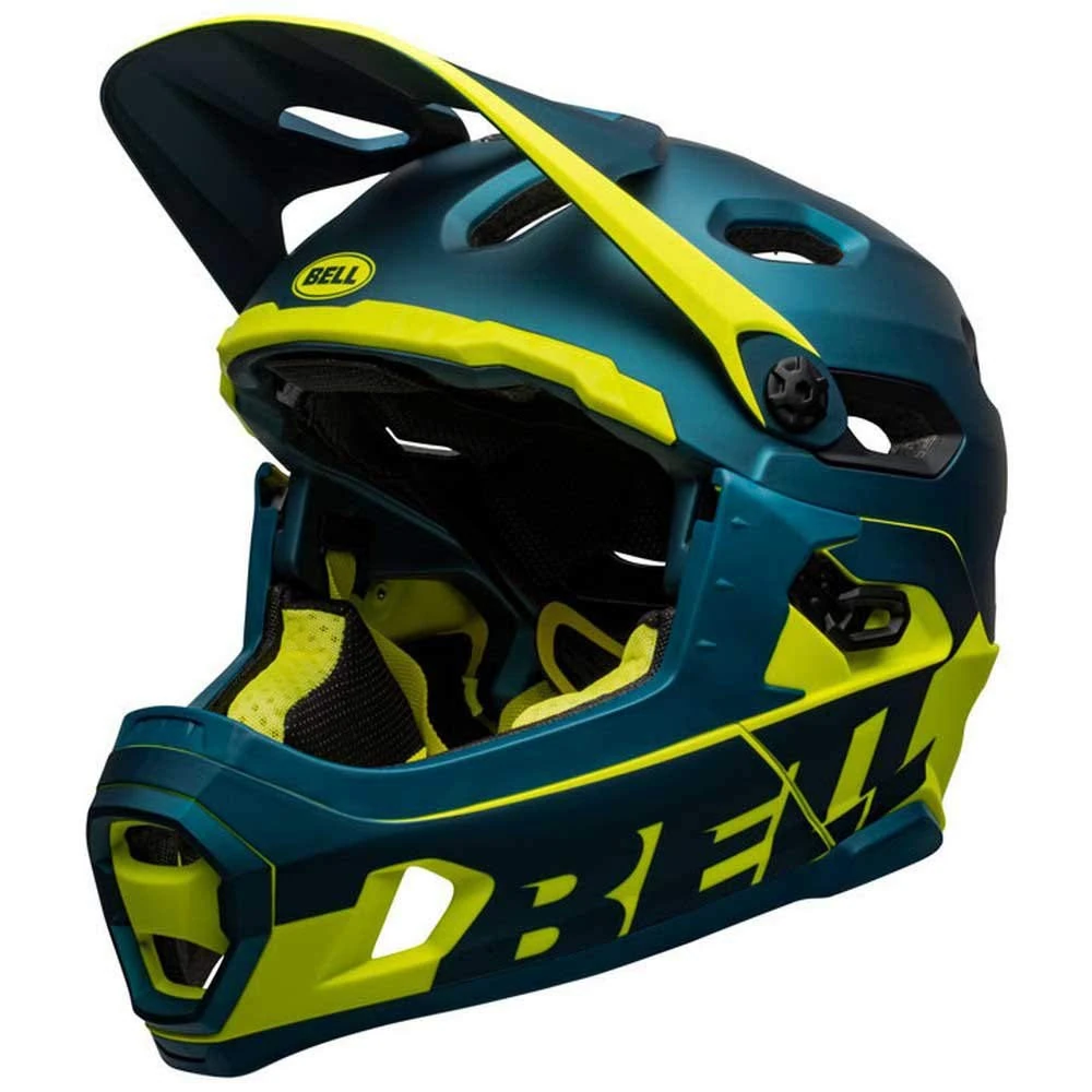 BELL Super DH MIPS Adult Mountain Bike Helmet - Matte/Gloss Blue/Hi-Viz (2024), Small (52-56 cm)