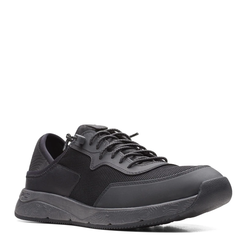Clarks Men's Davis Low Sneaker, Black Combi, 7 UK