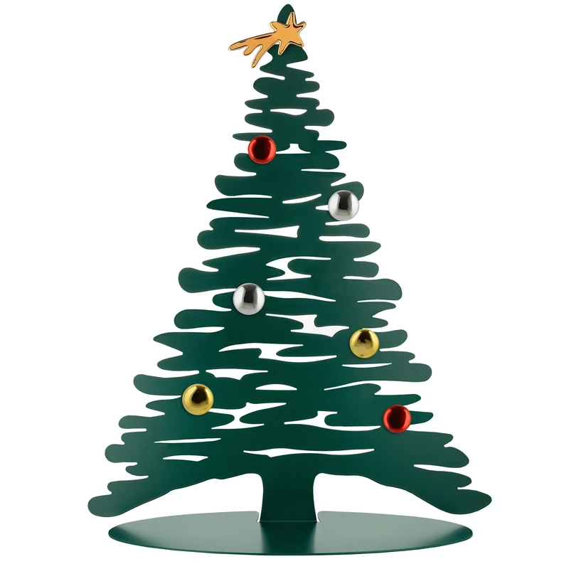 Alessi Bark For Christmas BM06 GR - Design Christmas Ornament In Steel Coloured With Epoxy Resin, Green With Magnets In Porcelain