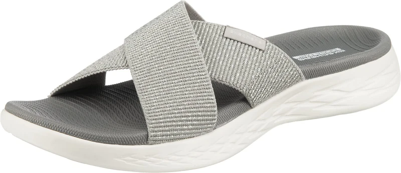 Skechers Women's On-the-go 600 - Glistening Slide Sandal - Silver