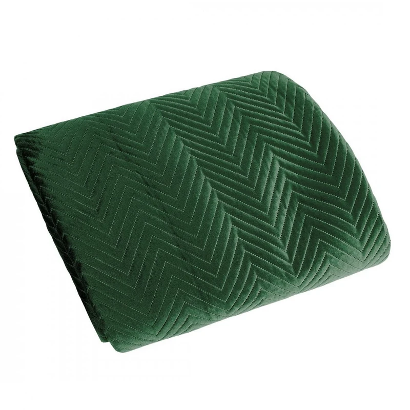 Eurofirany Exclusive Glamour Quilted Bedspread Throw (Sofia Dark Green, 220 x 240 cm) Fabric