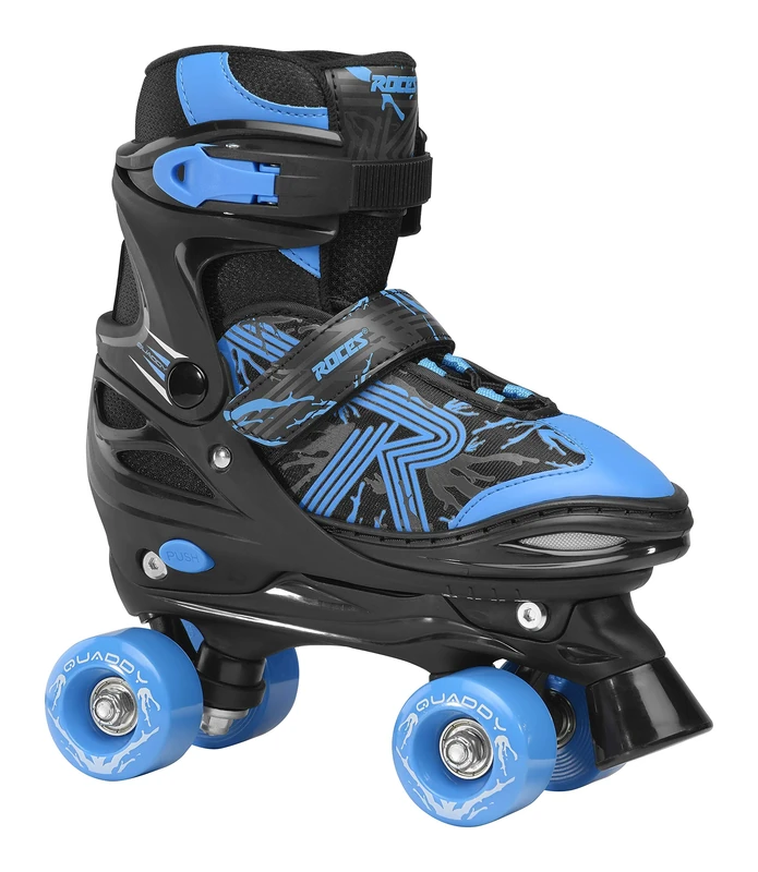 Roces Boys Quaddy 3.0 Boy Adjustable Roller Skates, boys, Adjustable children's roller skates, 550094, black-astro blue, 26/29