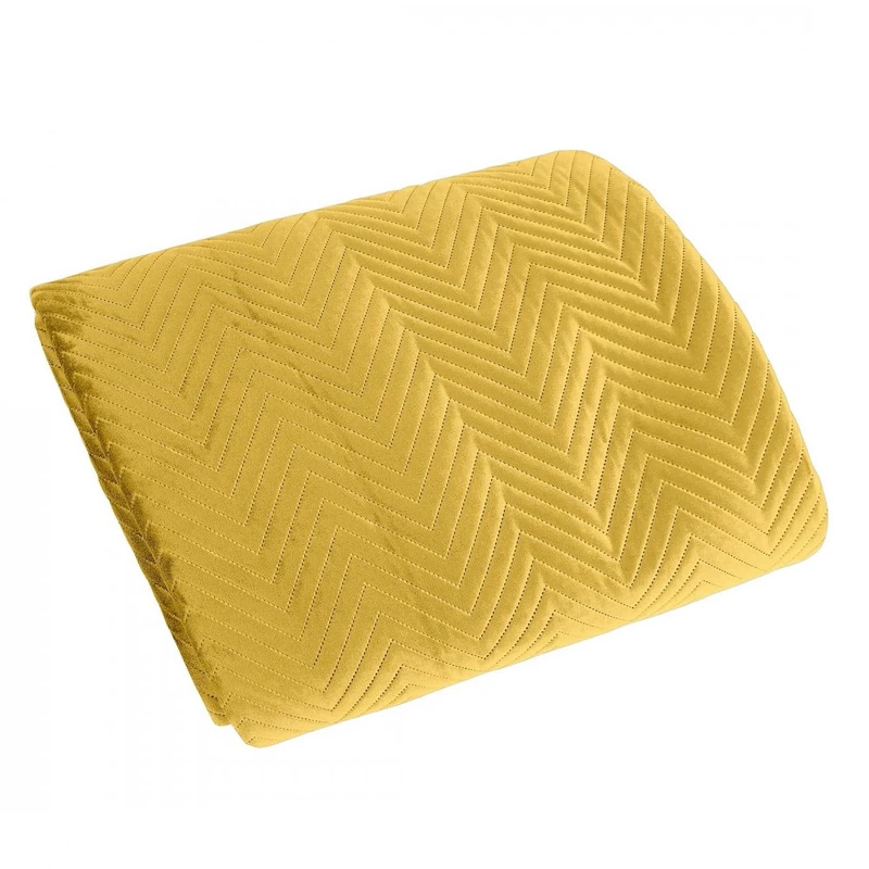 Eurofirany Exclusive Glamour Quilted Bedspread Throw (Sofia Yellow, 220 x 240 cm) Fabric