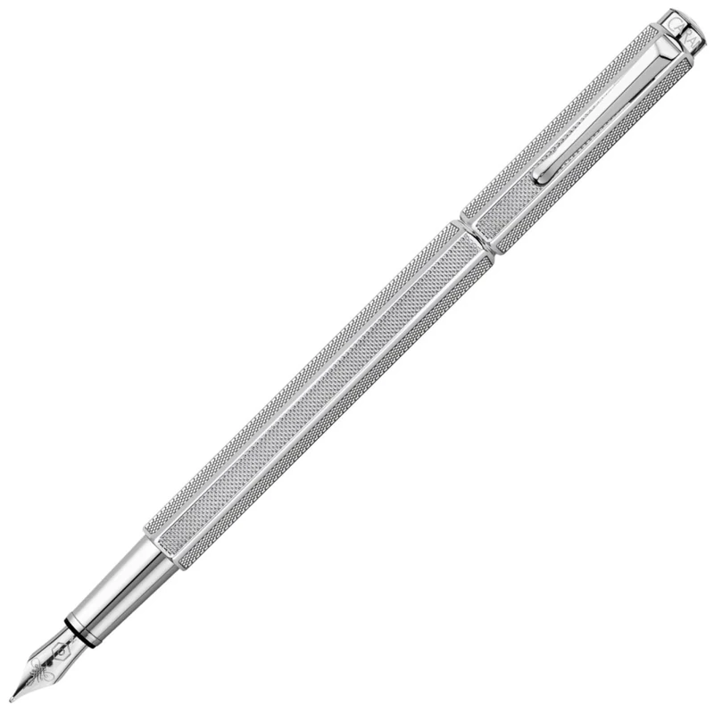 Caran d'Ache Ecridor Milanese 0958.335 Milanese Fountain Pen in Silver Nib F