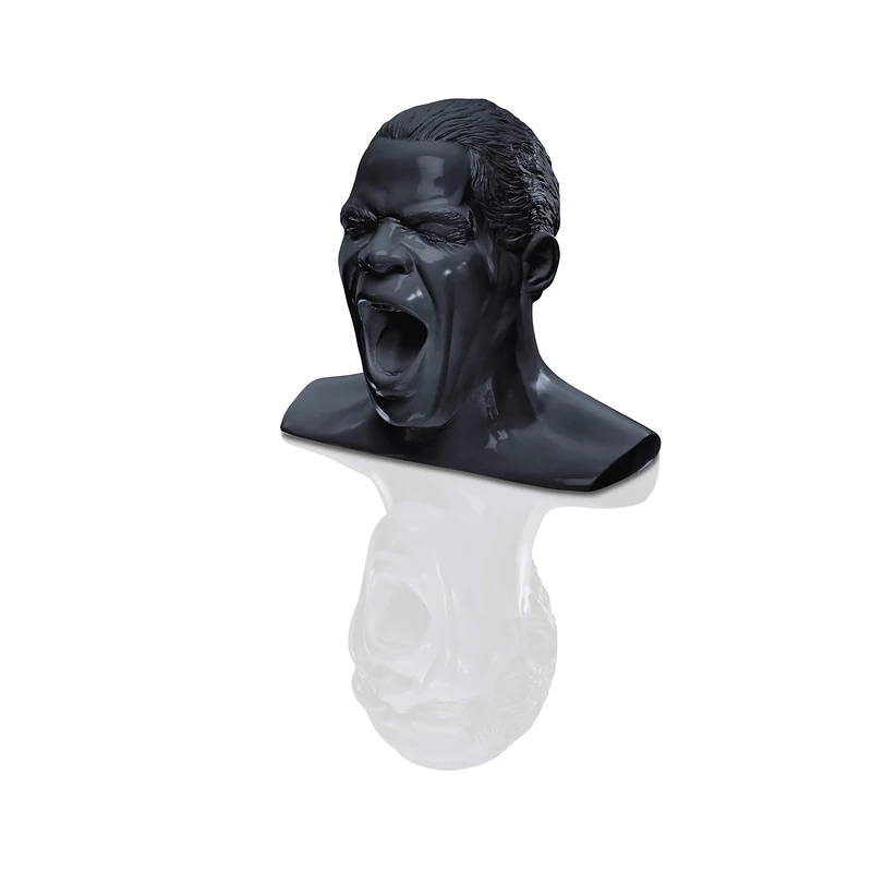OEHLBACH Scream Unlimited - Headphone Stand in the Shape of the legendary Head - Optimal Storage of Larger Over/On-Ear Headphones Handmade - Black