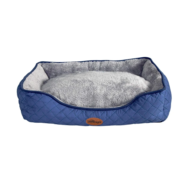 Silentnight Airmax Pet Bed - Medium Dog Bed - Blue Washable Cat Bed with Reversible Cushion, Non-Slip Base