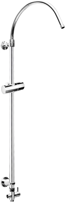 Cornat Round Vario TECBW3410 Riser Pipe - 80-130 cm - Adjustable Height - Round Shape - with Diverter and Hand Shower Holder - Silver - Stainless Steel