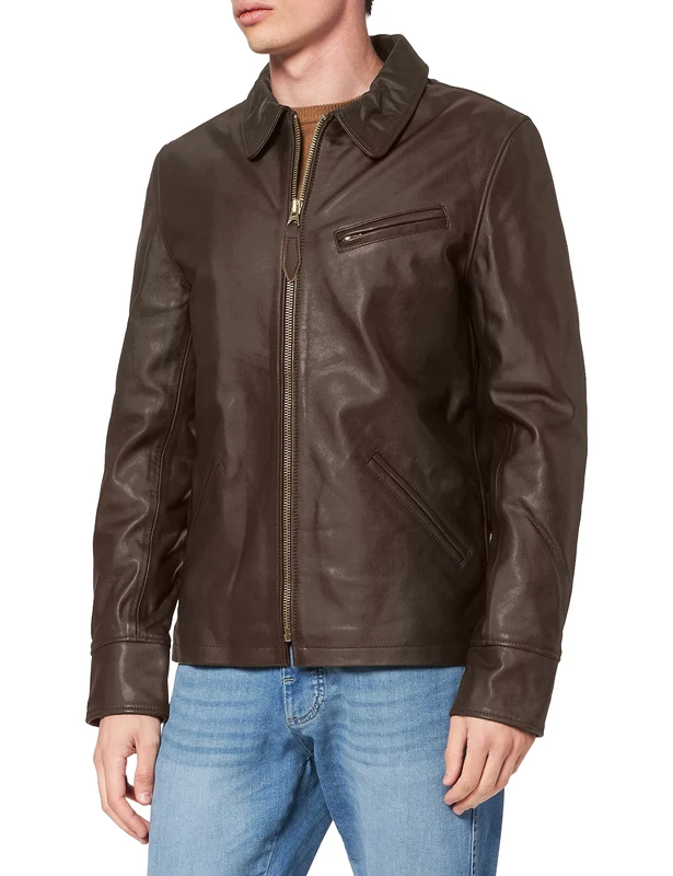 Schott NYC Men's Lc952 Jacket, Brown (Brown Brown), Large