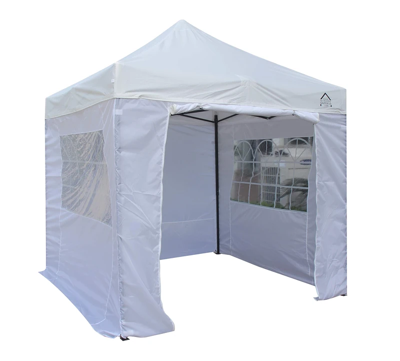 All Seasons Gazebos 2.5x2.5 Fully Waterproof Pop up Gazebo With 4 Zip up Sides and Accessories - White