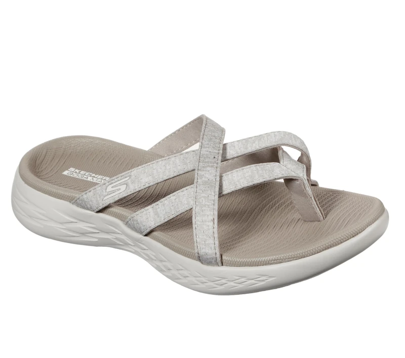 Skechers Women's ON-The-GO 600 Dainty Sandal, Taupe Textile, 4 UK