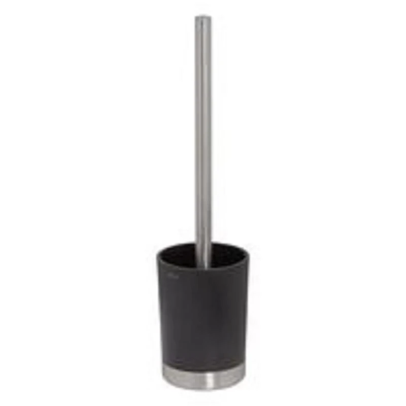 Tiger Tune Toilet Brush and Holder, Freestanding, Stainless Steel Brushed, Black, 9.1 x 37.9 x 9.1 cm