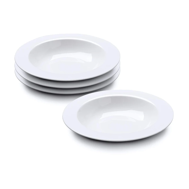 WM Bartleet & Sons 1750 TSET169 Set of 4 Porcelain Traditional Pasta, Spaghetti, Noodle Bowls, 26cm – White