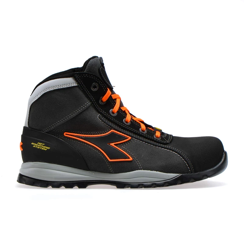 Diadora 701.17352700000004 Men’s Boat Shoe, Asphalt/Orange Fluo, 1 UK