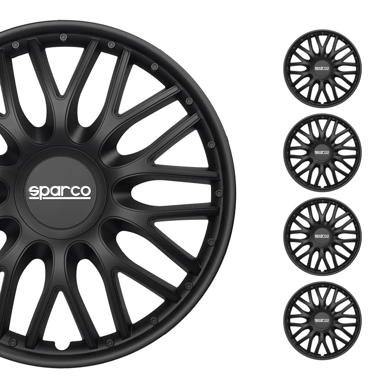 Sparco SPC1596BK Wheel Trims Roma Black, Set of 4, 15 Inches