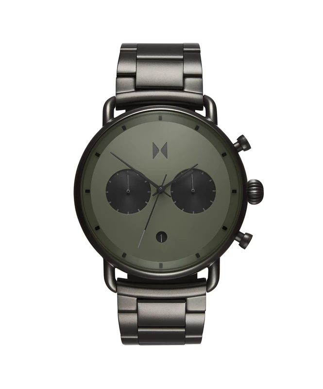 MVMT Blacktop Chronograph Watch in Stainless Steel and Leather Bands