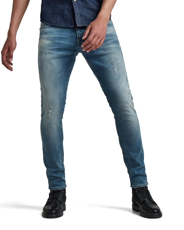 G-STAR RAW Men's Revend Skinny Jeans, Blue (vintage striking blue destroyed 51010-C051-B412), 34W / 32L