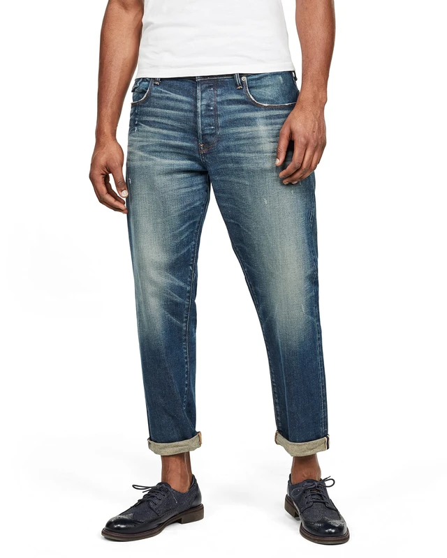 G-Star Men's Morry 3D Relaxed Tapered Selvedge Jeans, Blue (faded pacific destroyed D15386-B454-B160), 27W / 30L