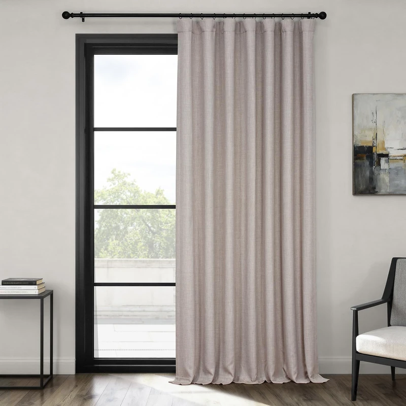 HPD Half Price Drapes BOCH-LN185-P Faux Darkening Curtains-96 Inches Long Extra Wide Luxury Linen Curtains for Bedroom & Living Room (1 Panel), 100W x 96L, Clay