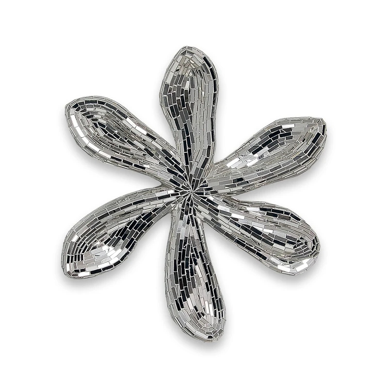ADM - Fiore 2 - Sculpture decorated in glass mosaic to hang on the wall - Silver - H51 cm - Image 1