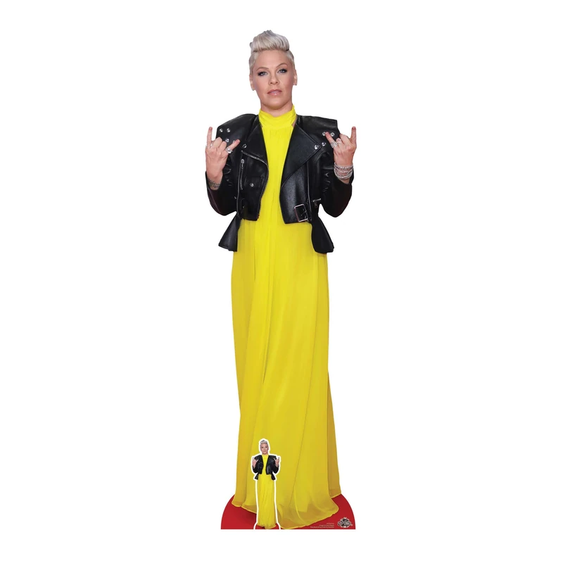 Star Cutouts CS795 Pink Pop Rock Star Lifesize Cardboard Cutout 170cm with Mini – Music Fan Display, Party Decoration & Collector Gift