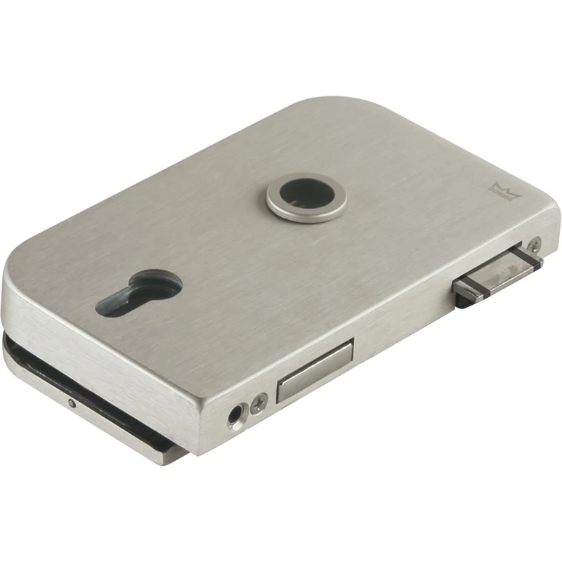 Dorma Glas Glass Door Lock Junior Office PZ with Interchangeable Glass Thickness 8 mm Glass Fitting Left Aluminium Stainless Steel Effect