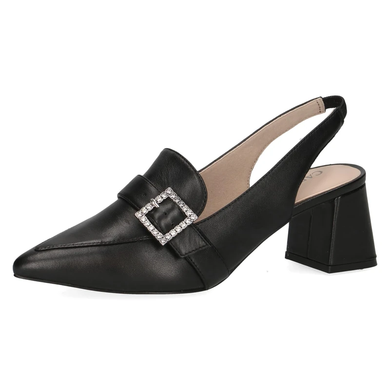 CAPRICE Women Slingback Pumps Leather Pointed, Black (Black Nappa), 3.5 UK - Image 1
