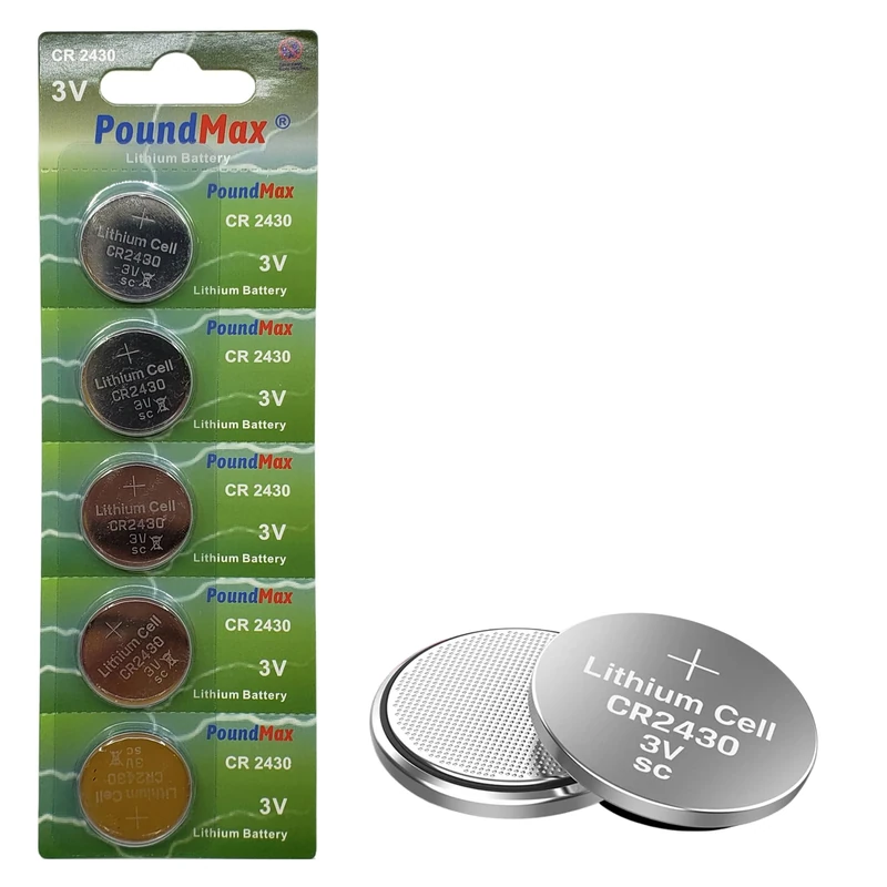 5 x PoundMax 2430 CR2430 DL2430 3V Lithium Coin Cell Batteries