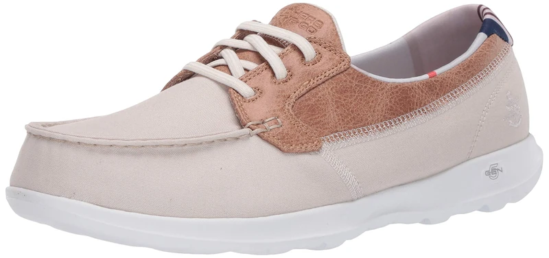 Skechers Women's 136070 GO WALK LITE PLAYA VISTA Trainers, Natural Textile/Trim, 6 UK