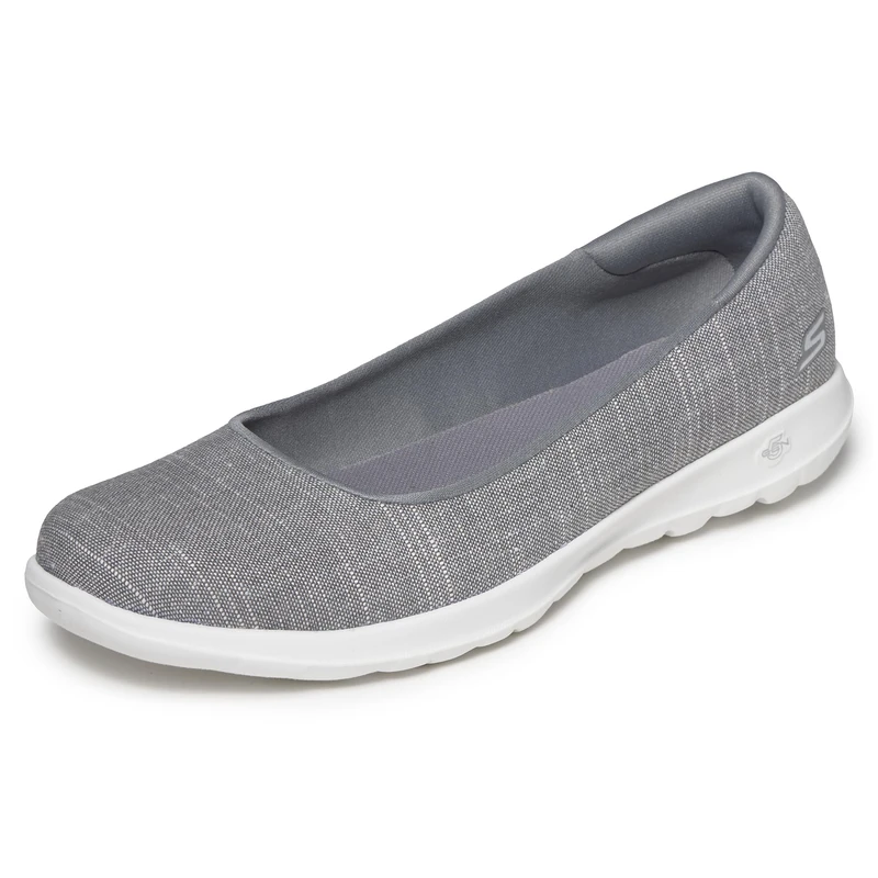 Skechers Go Walk Lite Slip On Trainers Womens Casual Shoes Grey 4.5