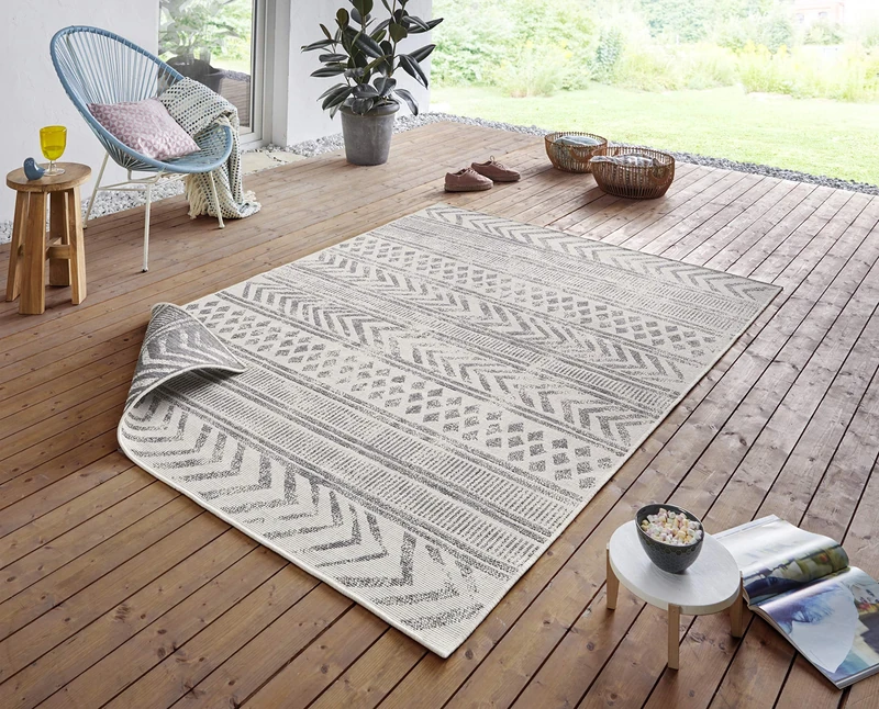 bougari Biri In- & Outdoor Reversible Rug Biri 160x230 cm Grey cream