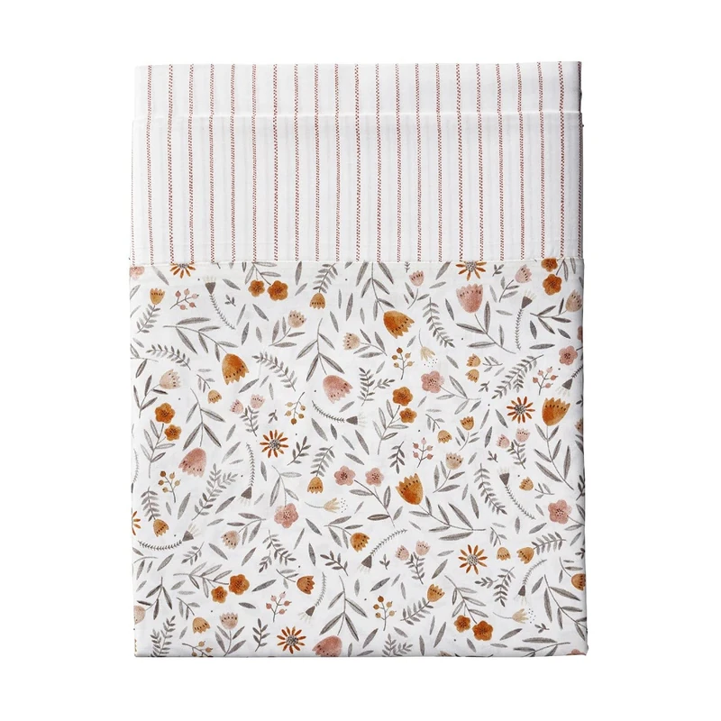 ESSIX Honoré Flat Sheet, Cotton, Orange Squirrel, 180 x 290 cm