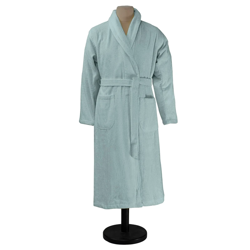ESSIX Aqua Cotton Dressing Gown Large Feather Grey