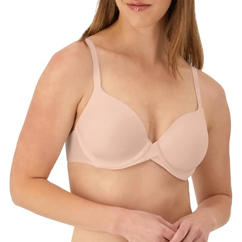 Maidenform Women's Underwire, One Fab Fit Demi T-Shirt, Convertible Bras, Opaque, Sandshell, 34C