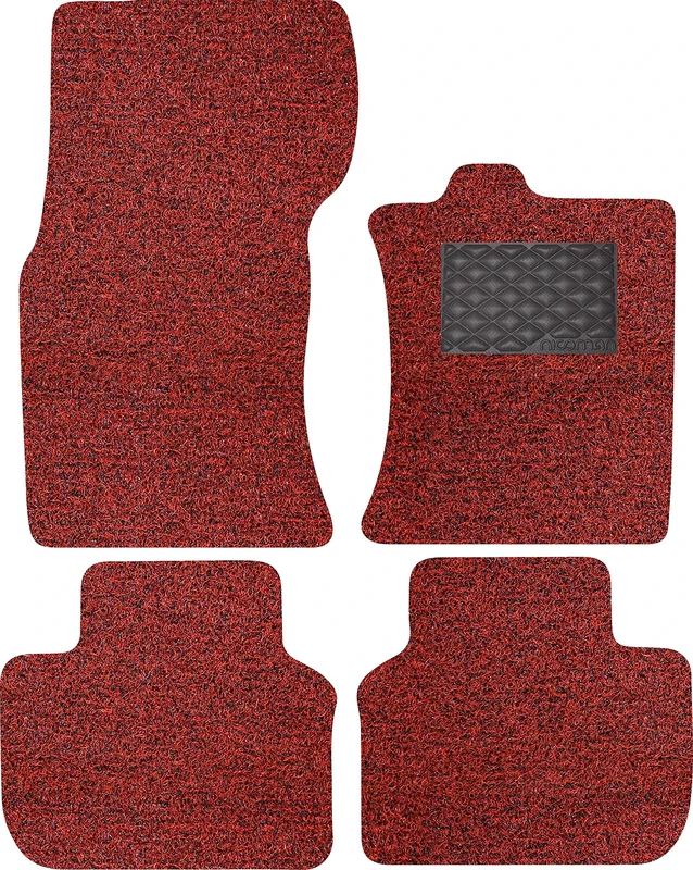 Nicoman Spaghetti All-Weather Fully Tailored Car mats Fit2016-2019 XF Saloon/Estate X260 (Full Set 4-Piece,Red with Black)