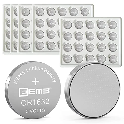 EEMB CR1632 Battery 100 PACK CR1632 3V Lithium Battery Button Coin Cell Batteries 1632 Battery ECR1632,DL1632 for Watch, Key Fob, Calculator, Car Remote, Mobile Game, Toys, Smart Devices