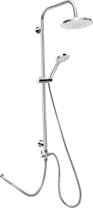 Cornat Neo System-Chrome-Plated-Round Head-Hand 5 Spray Types: Normal, Soft & Massage Jet-Anti-limescale-Variable Hole spacing/Shower Complete Set / TECBW3413