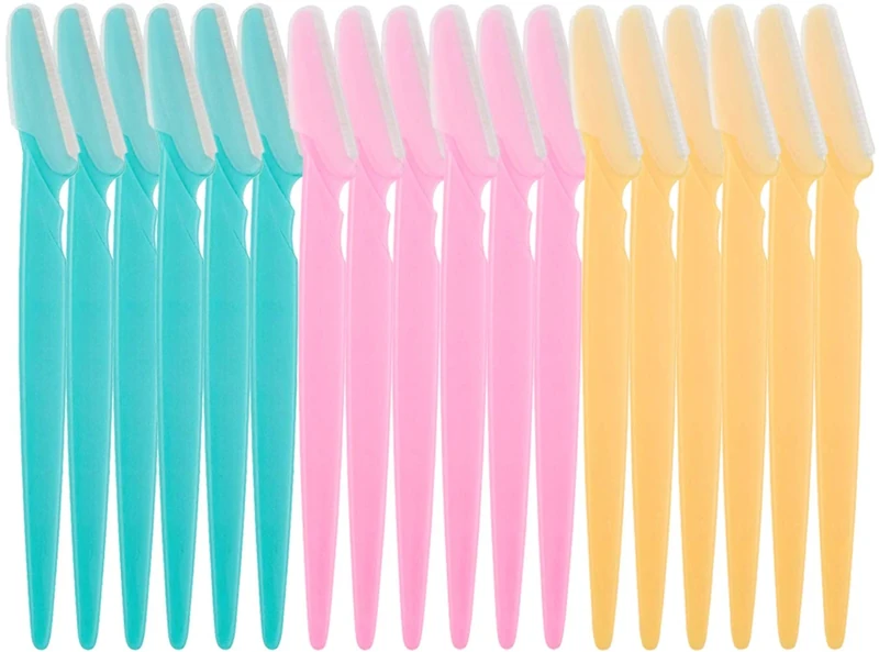 ILLUVA 18 Pcs Eyebrow Razors Shaper, Safety Facial Hair Remover Face Shaver Trimmer, Exfoliating Dermaplaning Tool for Women and Men