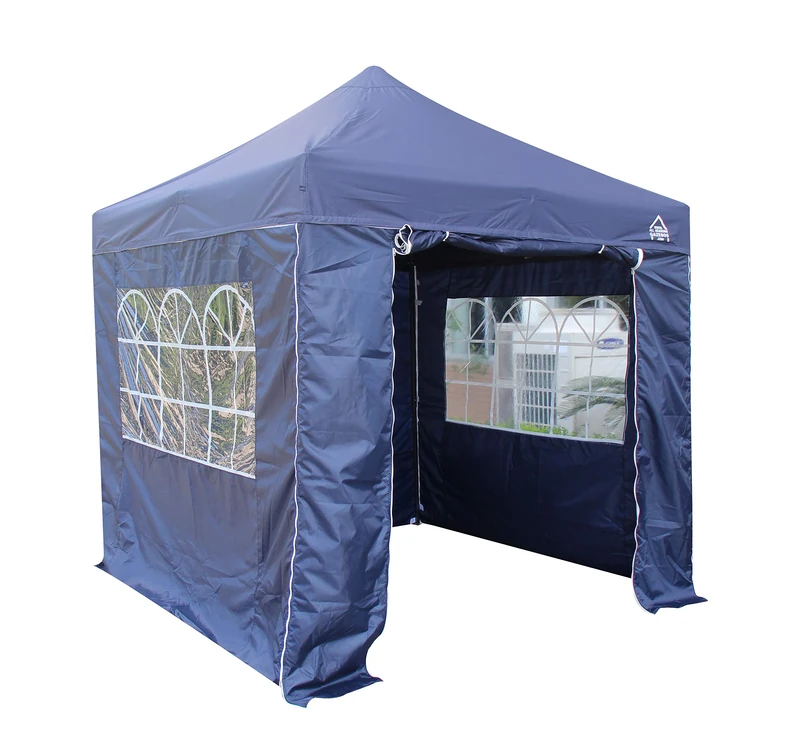 All Seasons Gazebos | 2.5x2.5m Fully Waterproof, Heavy Duty Pop Up Gazebo | 4 Side Walls & Accessory Pack (Navy Blue)